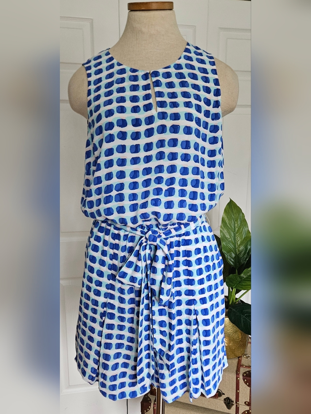 NWT Kate Spade Island Stamp Geometric Romper Preppy Summer Resortwear Size L